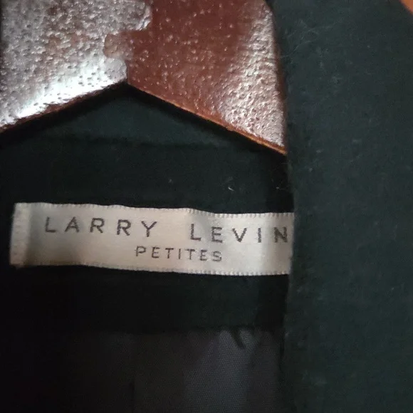 VTG Green Larry Levine Long Wool Coat Petite Size 4 Gorgeous - Picture 6 of 11